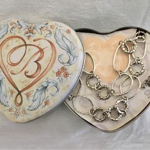 Brighton silver, 38-inches long, chain necklace in Brighton tin